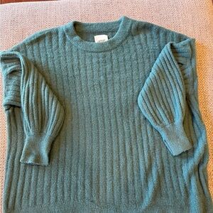 Aerie Teal Buttercream Crew Neck Sweater